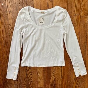 Free People Mini Bow Long Sleeve Top